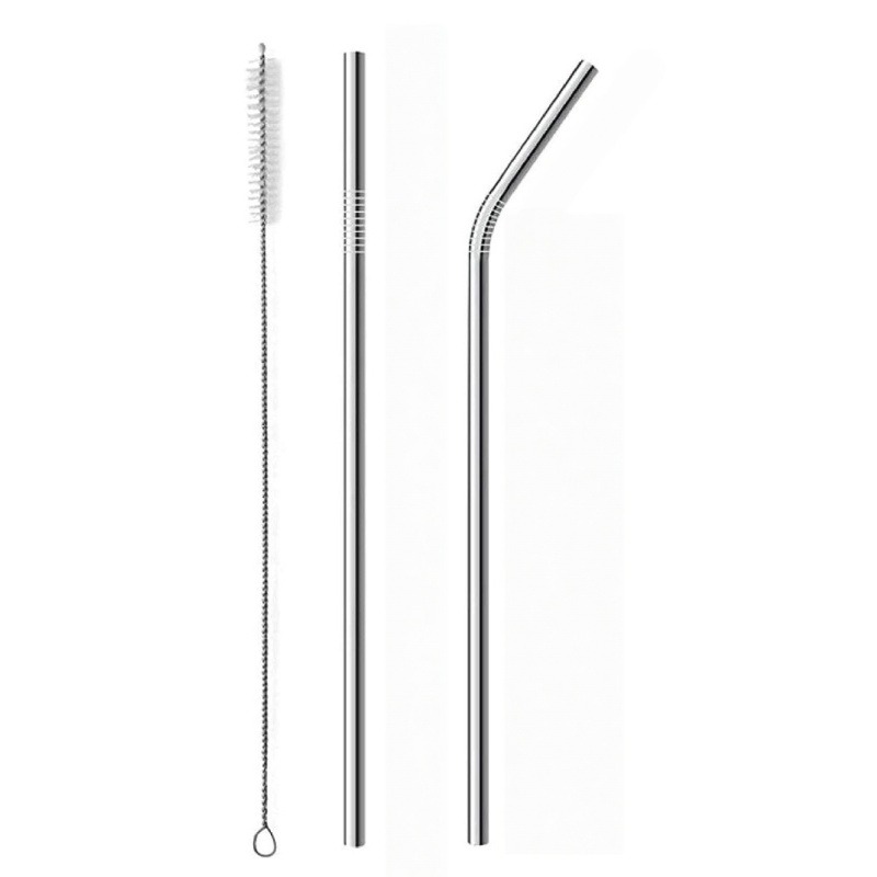 Reusable Straw - 3pcs Reusable Stainless Steel Metal Straws