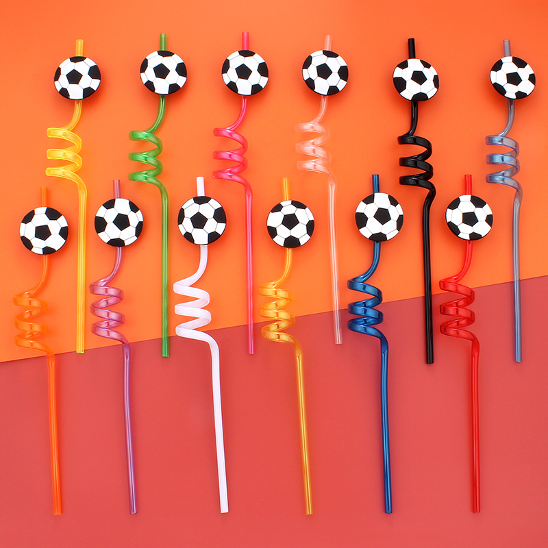 12pcs Football Themed Straws,  - đánh giá và giá Reusable Straw