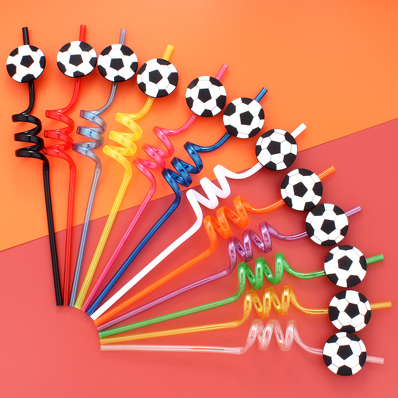 12pcs Football Themed Straws,  - đánh giá và giá Reusable Straw