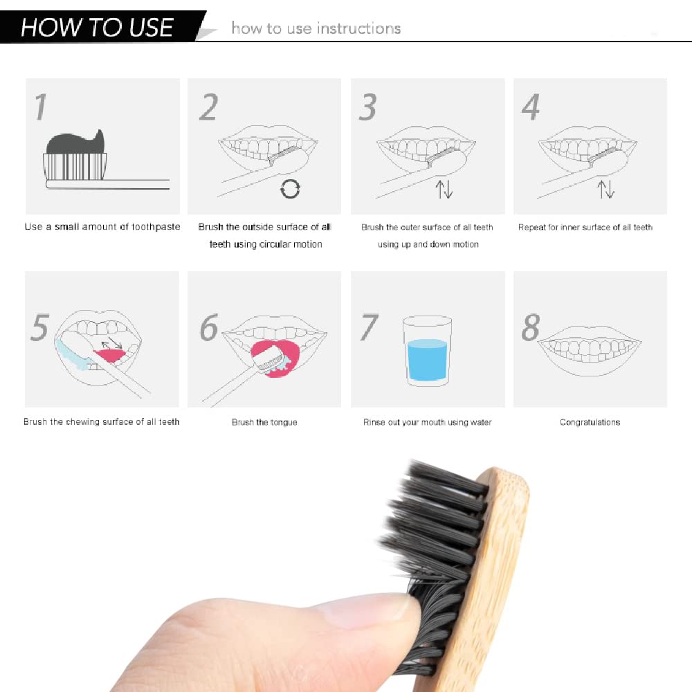 10 Pack Natural Bamboo Toothbr - đánh giá và giá Bamboo Toothbrush
