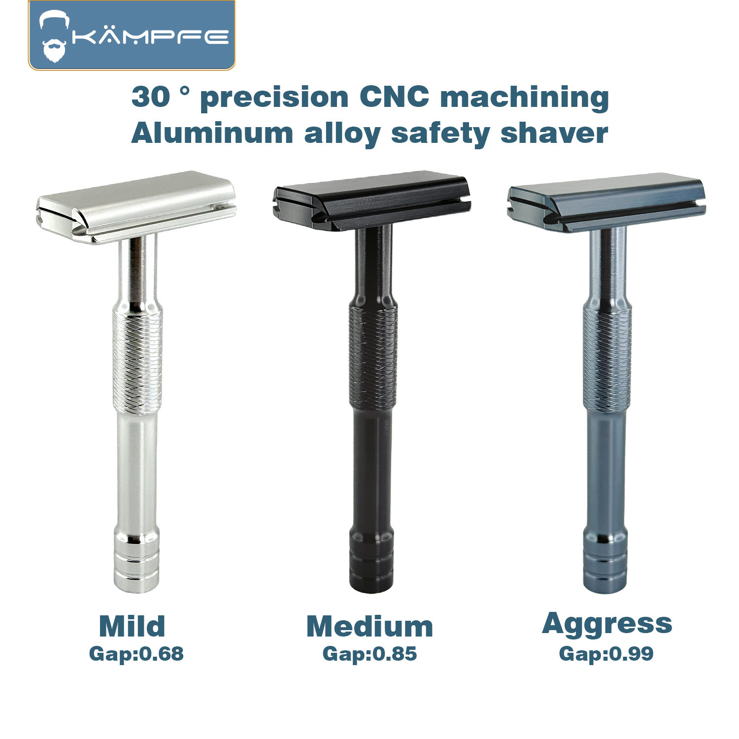 KAMPFE CNC Carving Closed comb - đánh giá và giá Safety Razor Handle