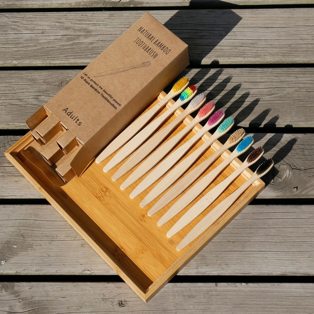 10PCS Colorful Toothbrush Natu - đánh giá và giá Bamboo Toothbrush