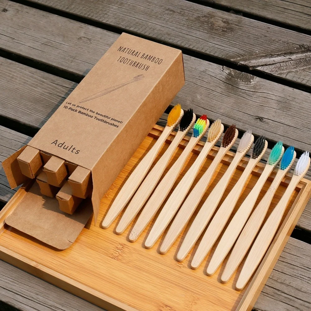 10PCS Colorful Toothbrush Natu - đánh giá và giá Bamboo Toothbrush