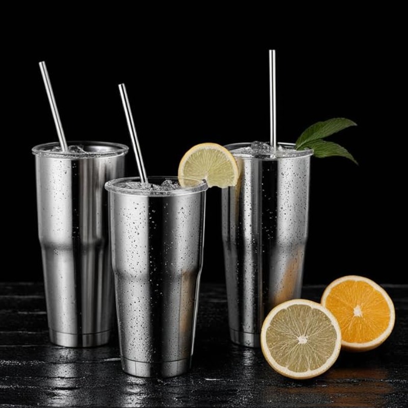 3pcs Reusable Stainless Steel  - đánh giá và giá Reusable Straw