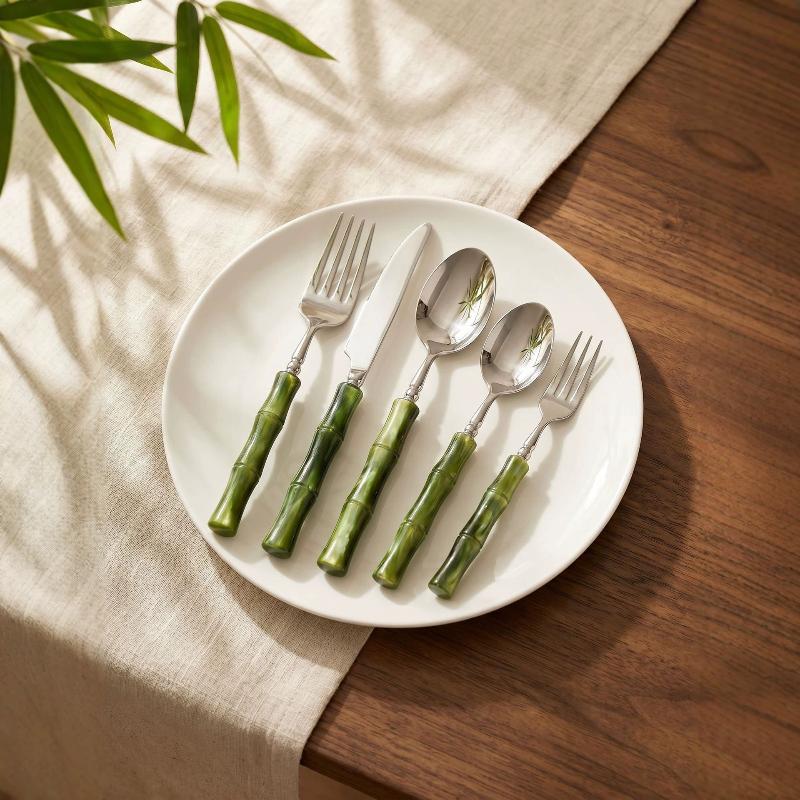 Bamboo Handle Acrylic 304 Stai - đánh giá và giá Bamboo Cutlery