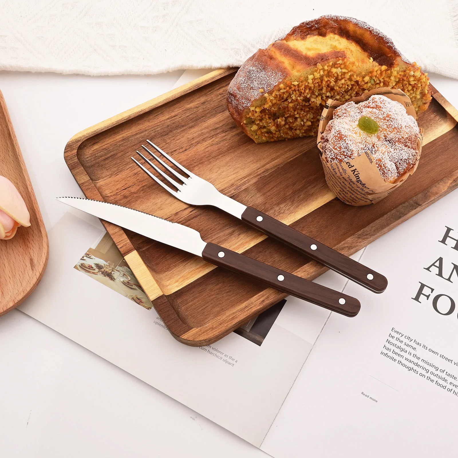 5/20Pcs Imitative Wood Silver  - đánh giá và giá Bamboo Cutlery